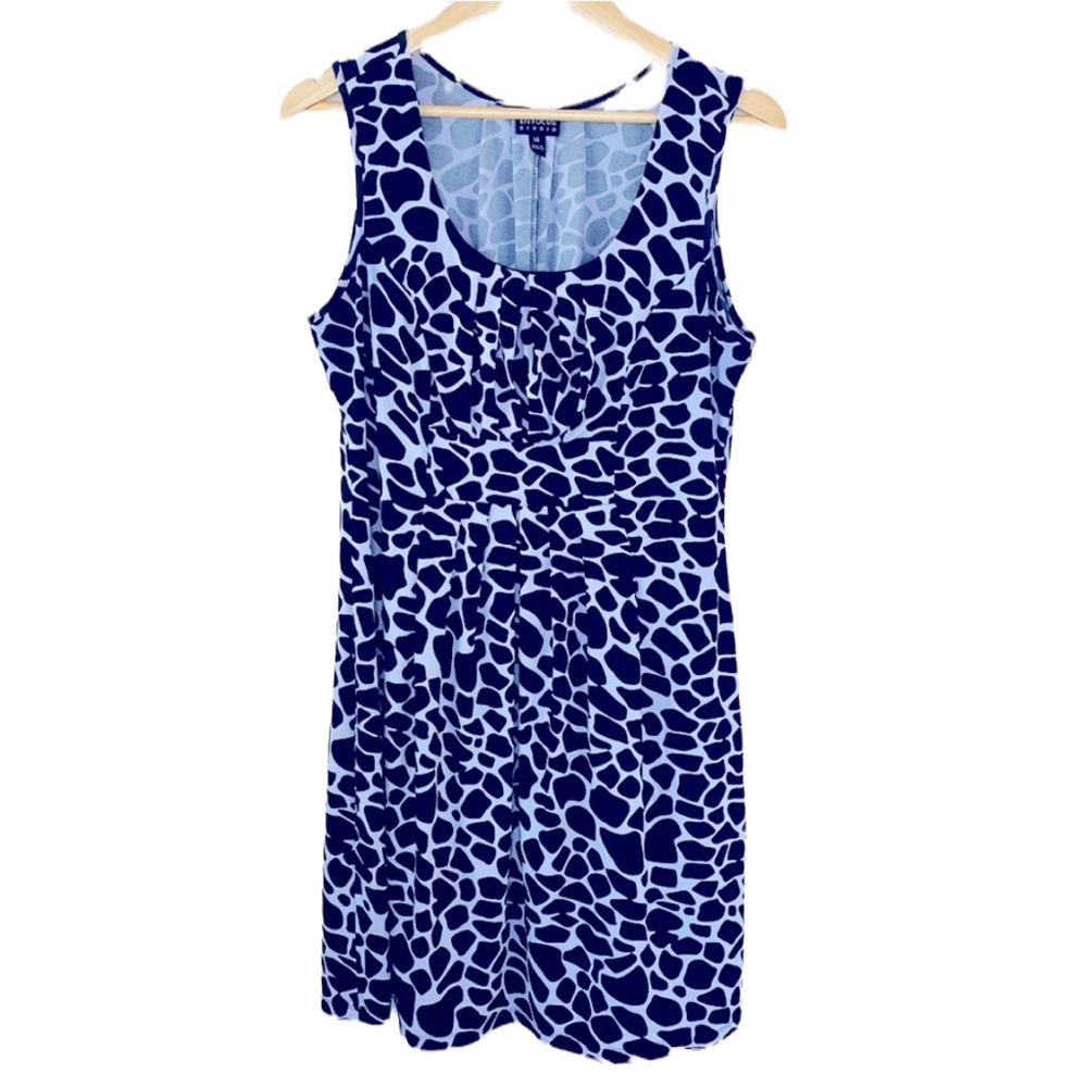 Enfocus Studio Navy and Light Blue Sleeveless Dress